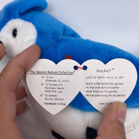 Ty Beanie Baby Rocket the‎ Blue Jay Retired - Picture 5 of 8